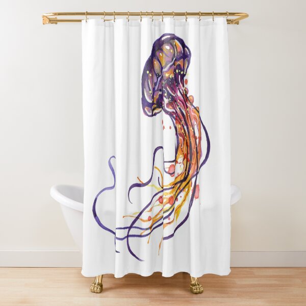 Jellyfish watercolor Shower Curtain