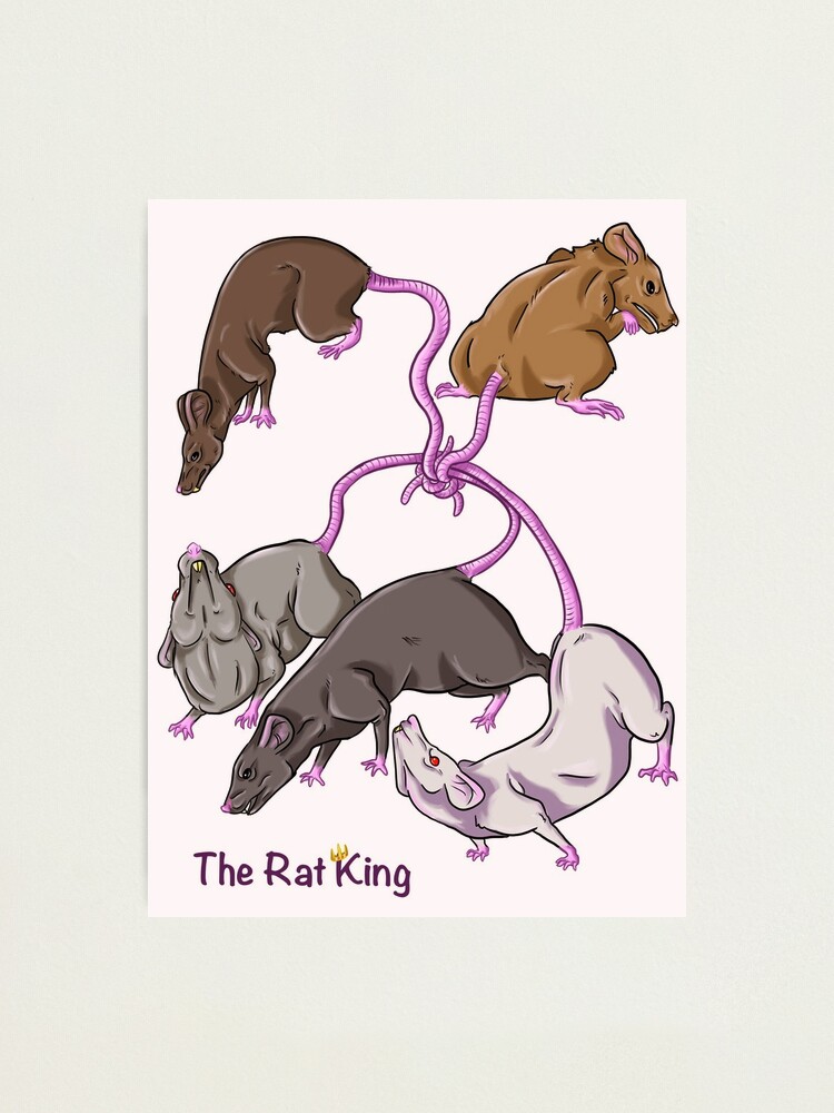 Rat King Lino Print / King Rat / Morbid Art 