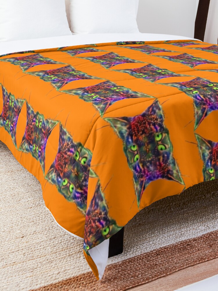 Alternate view of Artificial neural style Space galaxy mirror cat Comforter