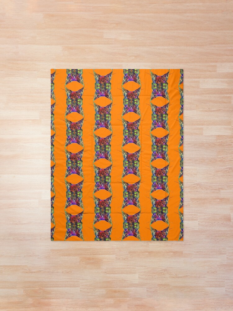 Alternate view of Artificial neural style Space galaxy mirror cat Comforter