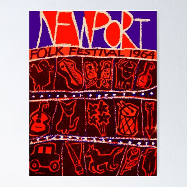FOLK FESTIVAL 1963 Rnkx - POSTER HQ 50x70cm d'une AFFICHE