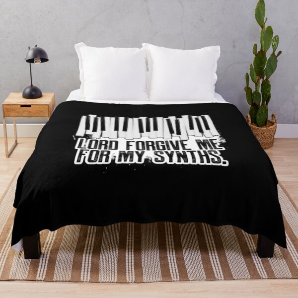 Item preview, Lord Forgive Me For My Synths graphic Keyboard Music Tee designed and sold by woodsgoodsco.