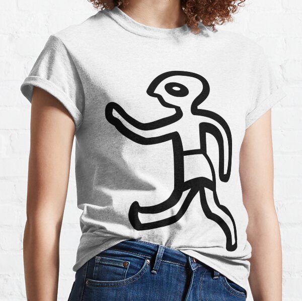 #Human #Ancient #Symbol, #Lineart, illustration, painting, monochrome, astrology, snake, retro style Classic T-Shirt