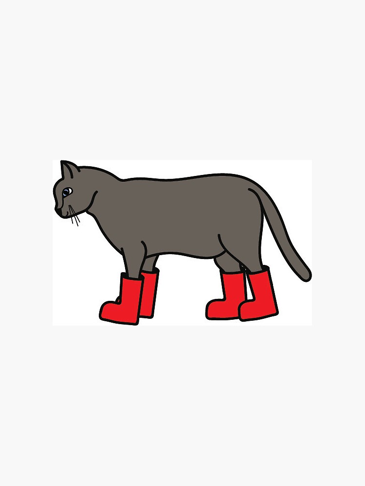 "Boots and Cats" Sticker by MeganUllery Redbubble