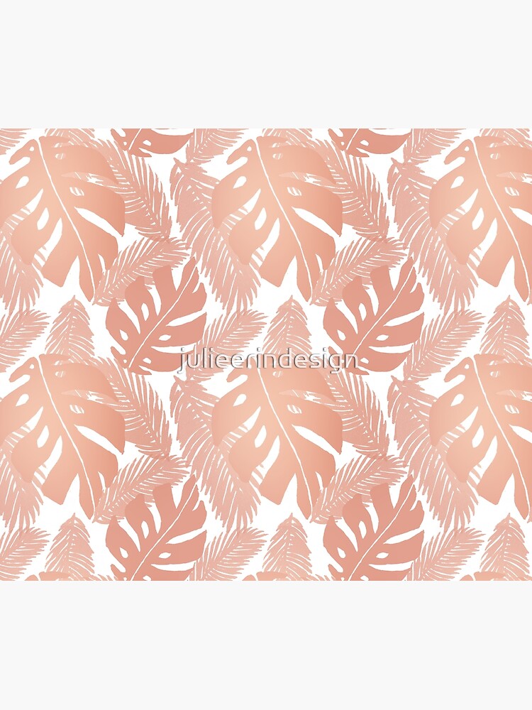 Rose Gold Tropical Leaf Monstera Pattern by julieerindesign