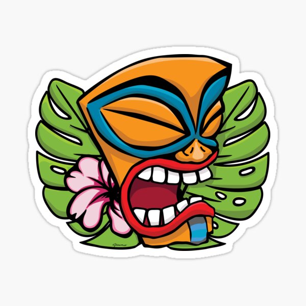 "Hawaiian Tiki Warrior" Sticker for Sale by ElJimmo Redbubble