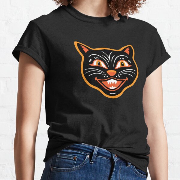 Halloween Vintage Black Cat Classic T-Shirt
