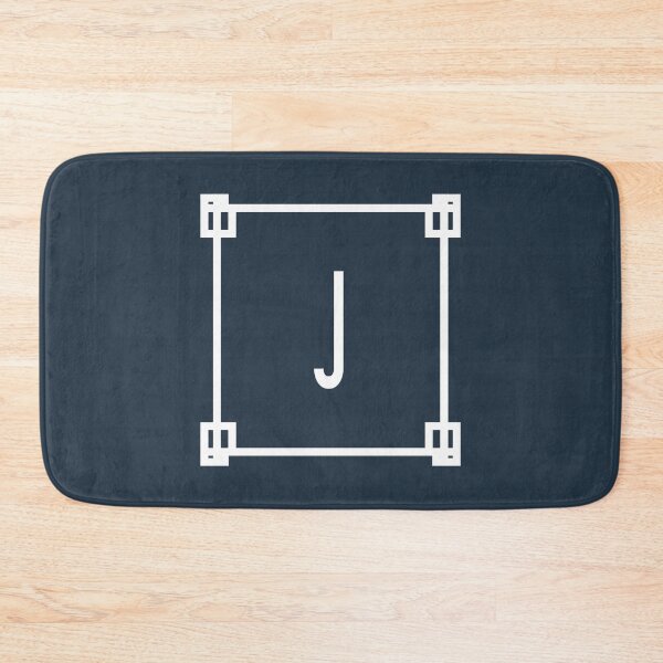 Artikelvorschau, Art-Deco-Initiale „J“ in Weiß auf dunklem Marineblau entworfen und verkauft von kierkegaard.