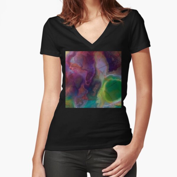 Vibrant Decay 4 Fitted V-Neck T-Shirt