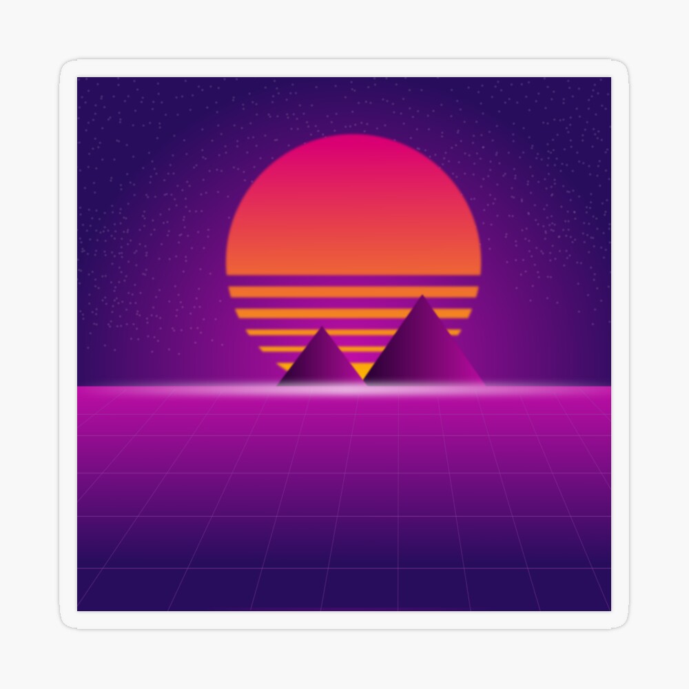 Pixel Art 64bit Synth Retrowave Grid Mountain Sunset iPad Case