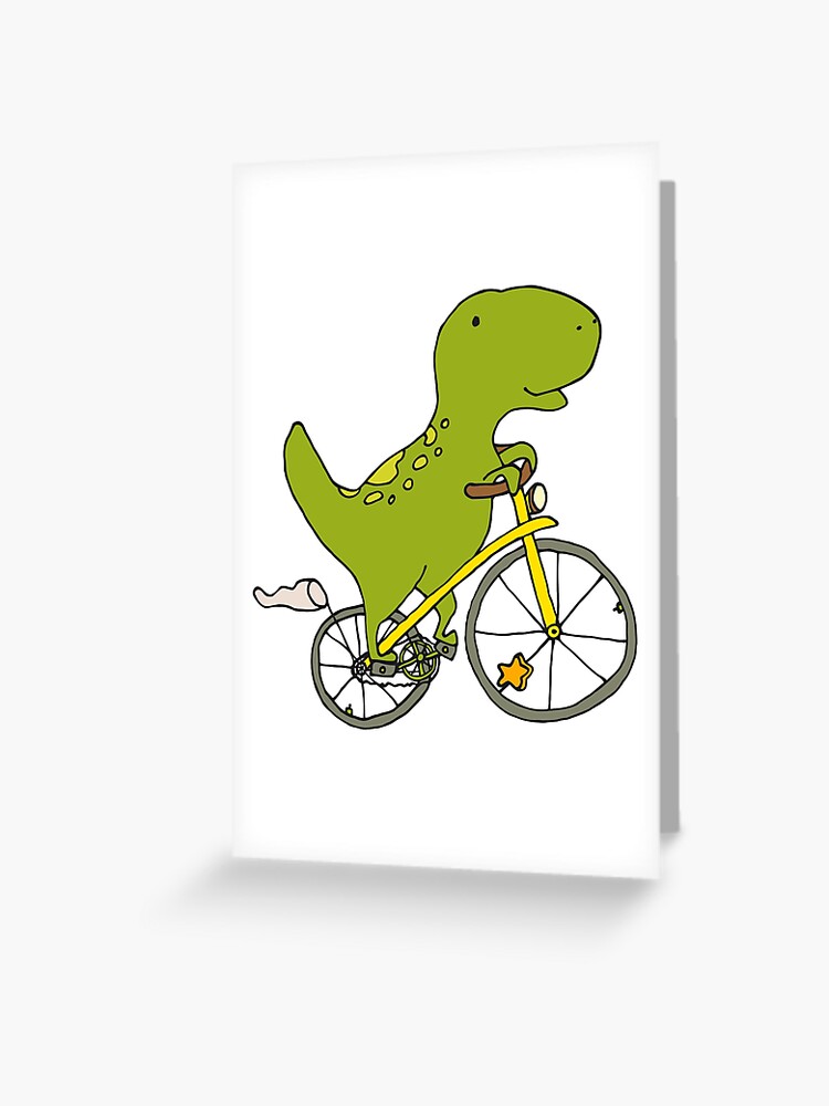 dinosaur riding a bike