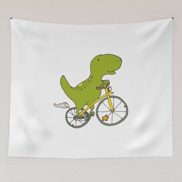 Item preview, Cute chubby dinosaur riding a bicycle designed and sold by WalkOnLife.