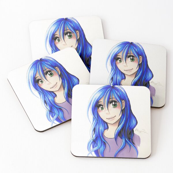 Item preview, Blue haired anime girl designed and sold by meag04.