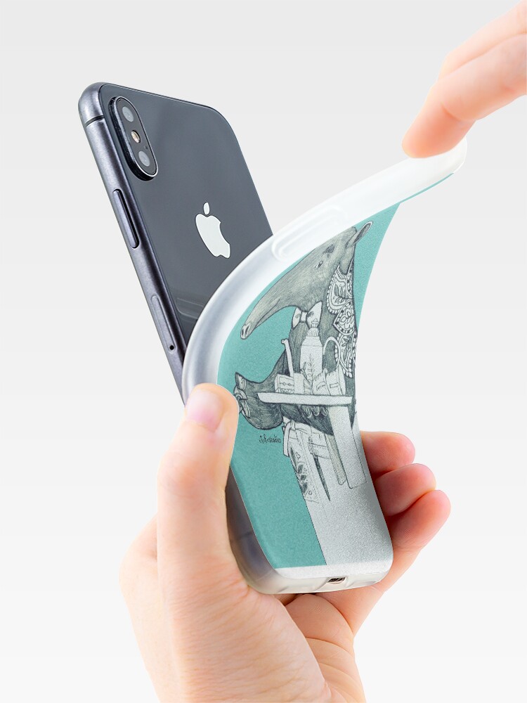 Alternate view of Tea time starts now - Malayan Tapir iPhone Case & Cover