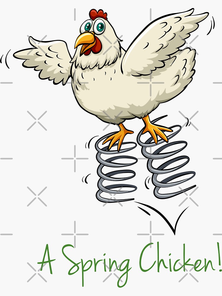 Spring Chicken Funny Rooster Pun Sticker For Sale By Printpress