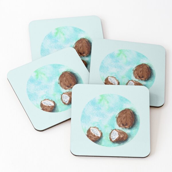 Item preview, Consider the Coconut - Round - Watercolour Painting designed and sold by Pattokarts.