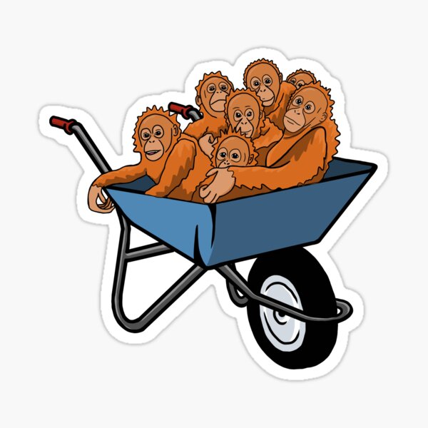 An orangutans commute to forest school Sticker