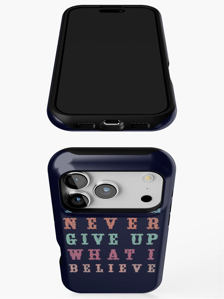 Thumbnail 3 of 4, iPhone Case, Never Give Up Typography designed and sold by Exosam.