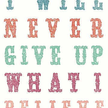 Artwork thumbnail, Never Give Up Typography by Exosam