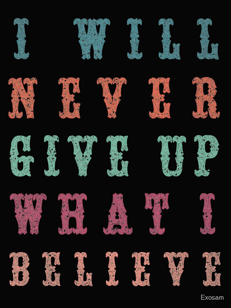 Thumbnail 4 of 4, Boxy T-Shirt, Never Give Up Typography designed and sold by Exosam.