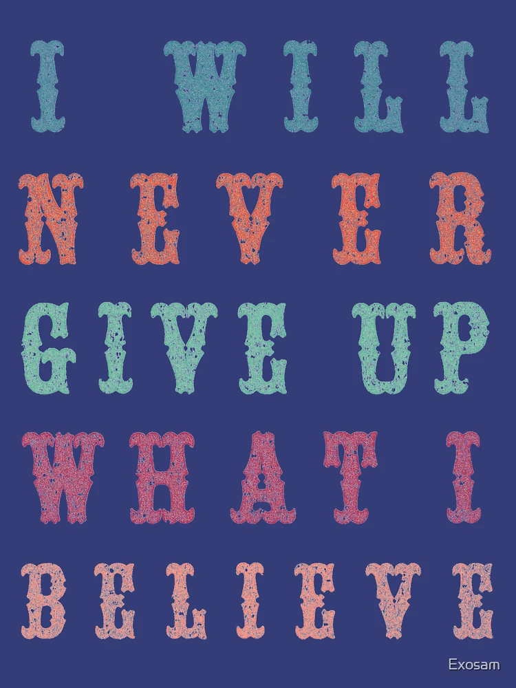 Thumbnail 4 of 4, V-Neck T-Shirt, Never Give Up Typography designed and sold by Exosam.