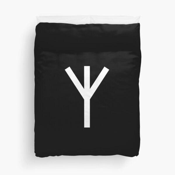 Algiz Rune: Elder Futhark. Duvet Cover