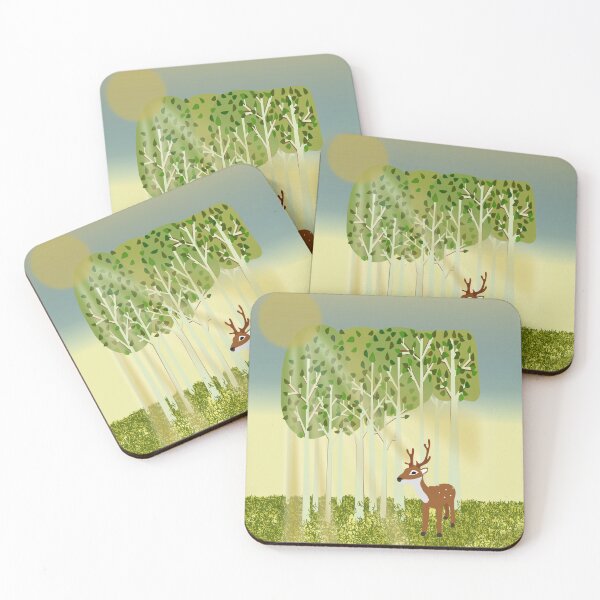 Item preview, Deer in birch forest designed and sold by Aurealis.
