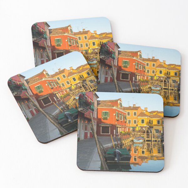 Item preview, Jewel-toned Island - Isola di Burano Colourful Fishermen Houses Reflected  designed and sold by Georgia Mizuleva.