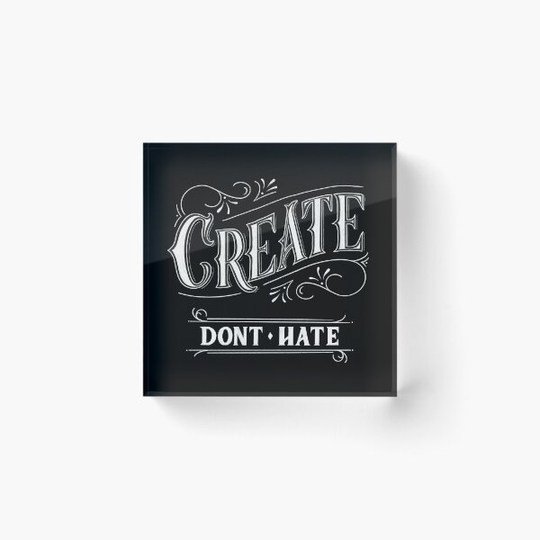 Item preview, Create dont  Hate - Vintage Handlettered Font white designed and sold by Kerstin Ebner.