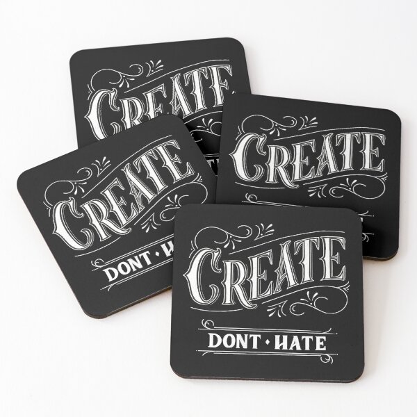 Item preview, Create dont  Hate - Vintage Handlettered Font white designed and sold by Kerstin Ebner.