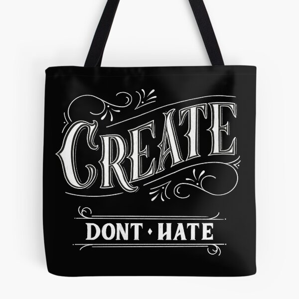 Item preview, Create dont  Hate - Vintage Handlettered Font white designed and sold by Kerstin Ebner.