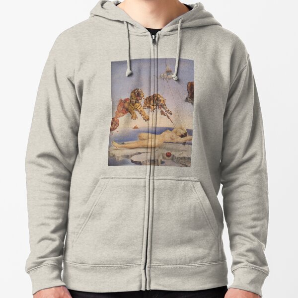 Salvador Dali, Dream Caused by the Flight of a Bee around a Pomegranate a Second before Awakening. Zipped Hoodie
