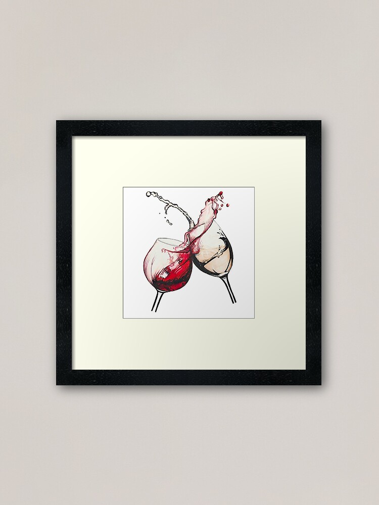 Alternate view of Wine glasses clashing Framed Art Print