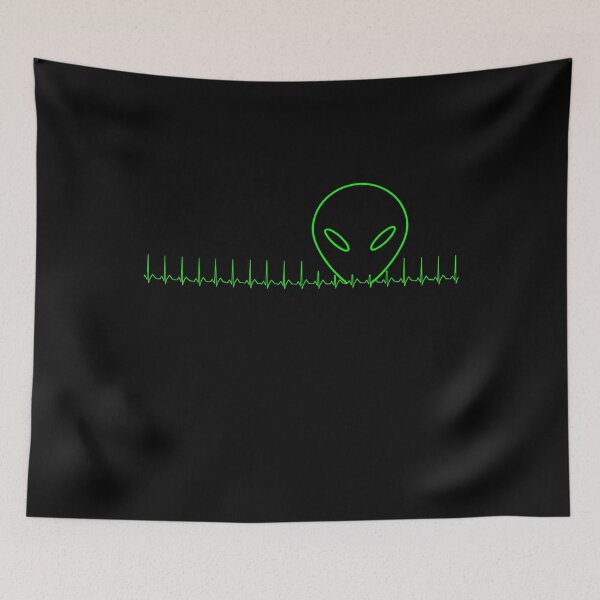 Item preview, UFO Alien Green Heartbeat designed and sold by wilsonellis.