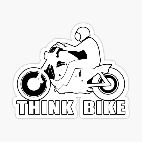THINK BIKE Motorcycle Safety Awareness Stickers Decals 2 off 125mm 
