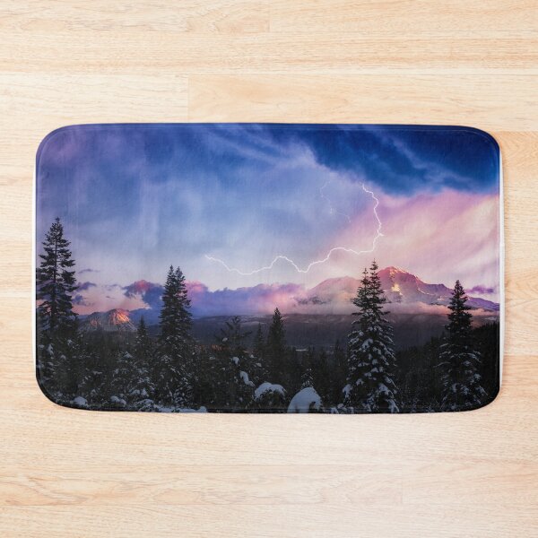 Item preview, Stormy Skies Lightning Over Mt. Shasta designed and sold by MarniePatchett.