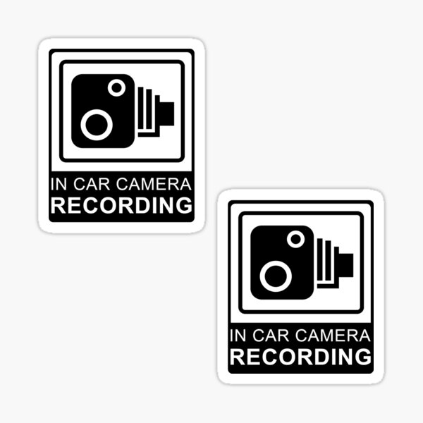 In Car Camera CCTV Dash Cam Recording Warning Window Bumper Vinyl Decal Stickers Sticker