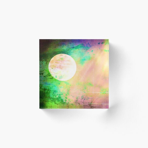 Moon Goddess Celebrating Fullness - Image and Poem Acrylic Block