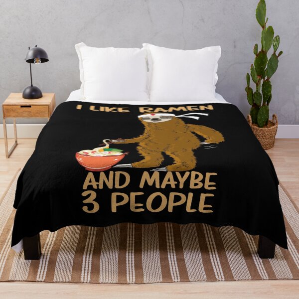 Item preview, I Like Ramen And Maybe 3 People with a Sloth designed and sold by Basti09.