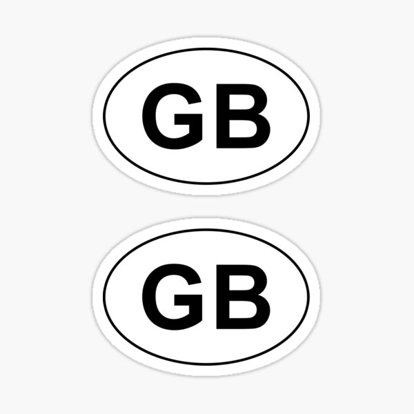 Ziekte Autonoom vertraging 2 X GB Car Stickers Oval Travel Euro Van Lorry Window Bumper Vinyl Decal"  Sticker for Sale by ImageMonkey | Redbubble