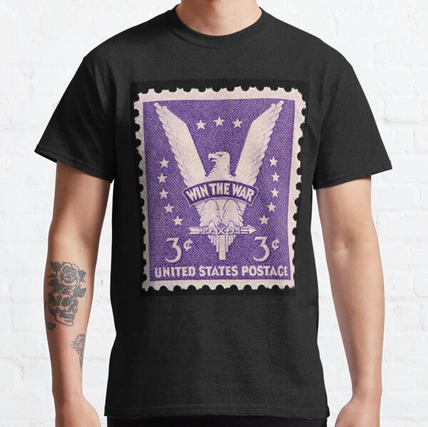 WIN THE WAR. 1942 three cents postage stamp issued by United States POD. Classic T-Shirt