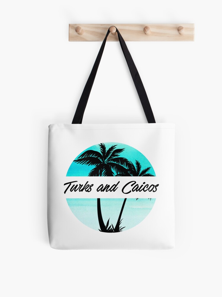 Turks and Caicos Caribbean Palm Trees Souvenir Vacation Travel Design |  Tote Bag