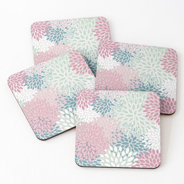 Item preview, Soft Flower Pattern, Pink, Green, Teal and White designed and sold by meggydesigns.