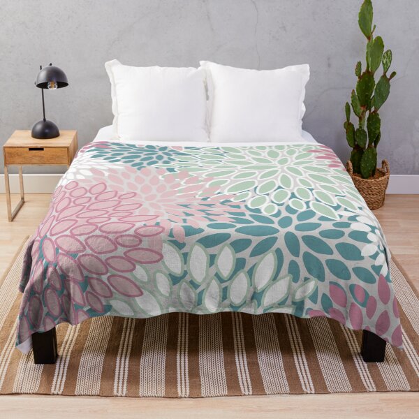 Item preview, Soft Flower Pattern, Pink, Green, Teal and White designed and sold by meggydesigns.