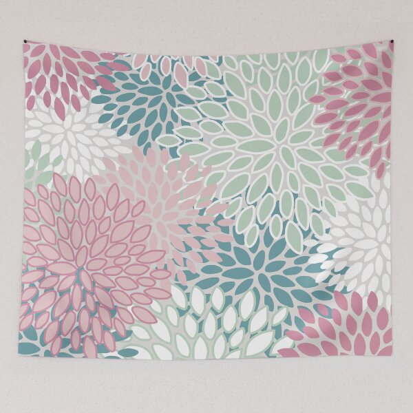 Item preview, Soft Flower Pattern, Pink, Green, Teal and White designed and sold by meggydesigns.