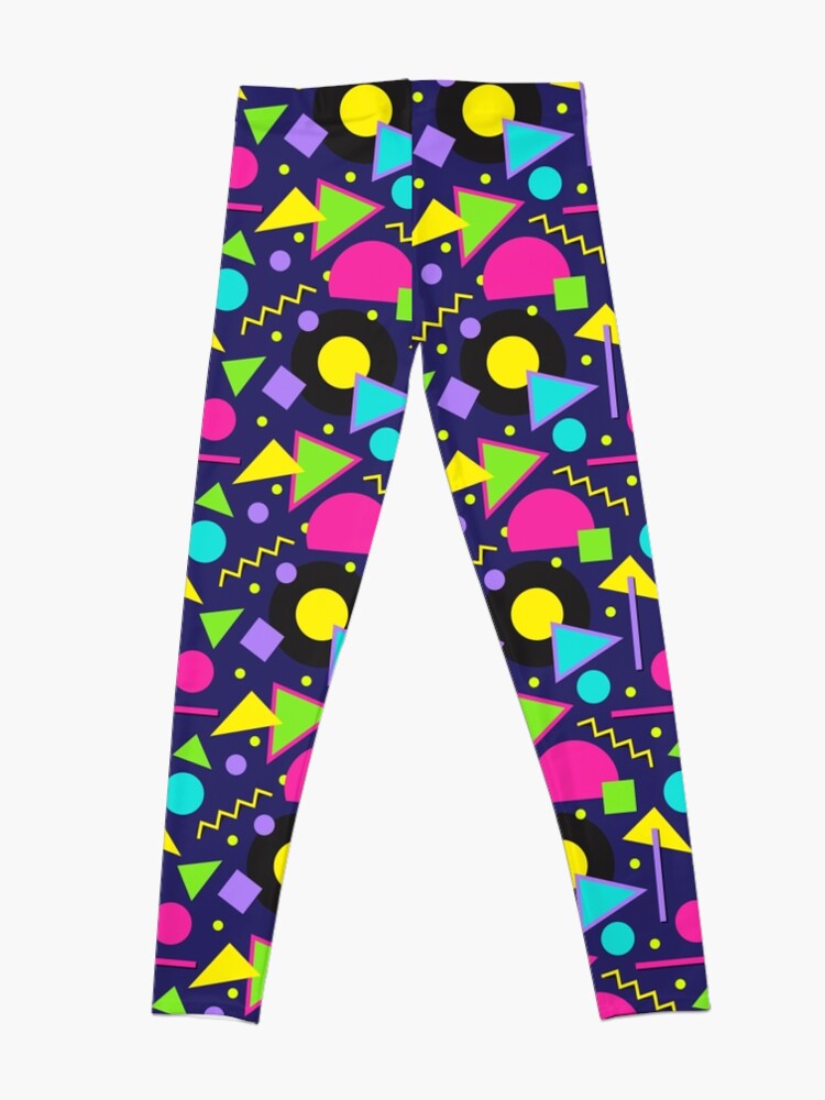 80s Theme Neon Shapes Memphis Style Pattern Leggings for Sale by  HotHibiscus