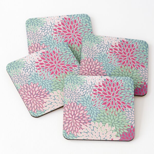 Item preview, Bright Floral Pattern, Magenta Pink, Green and Teal designed and sold by meggydesigns.