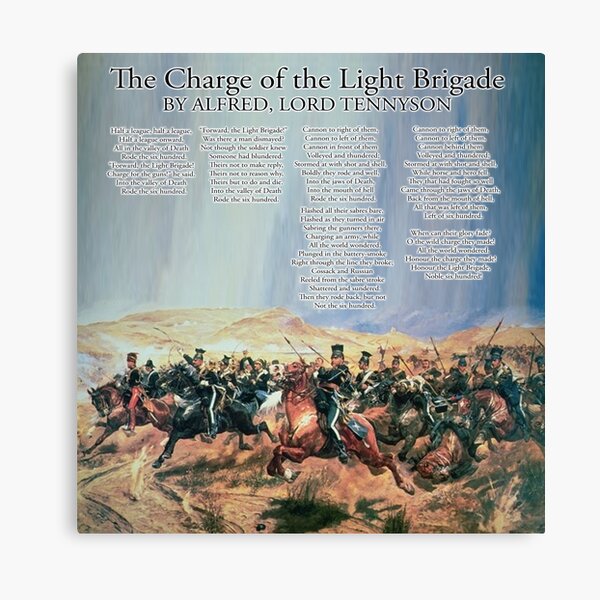 The Charge of the Light Brigade. Poem. Alfred, Lord Tennyson. Canvas Print