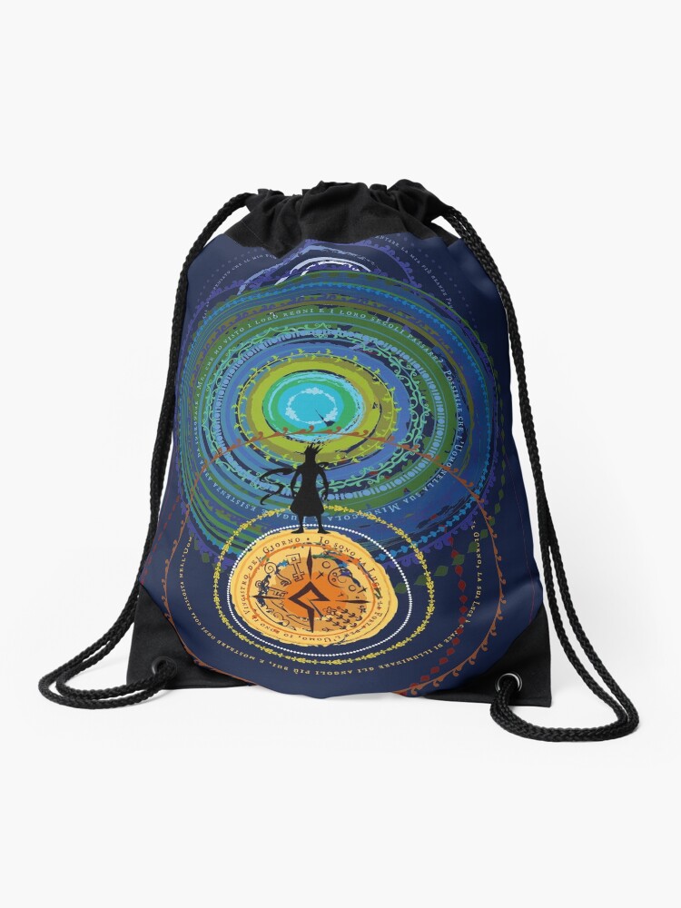 Drawstring Bag, Mandala Sun designed and sold by LGiol