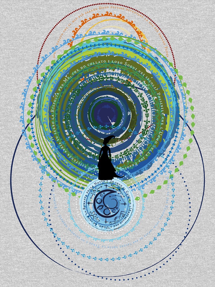 Thumbnail 3 of 3, Fitted V-Neck T-Shirt, Mandala Moon designed and sold by LGiol.